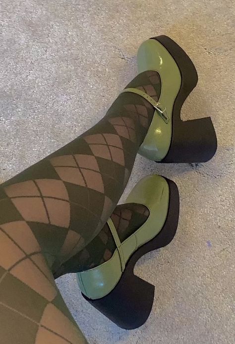 Sporty Green Tights, High Waist Green Tights, Green Pantyhose, Green Full-length Moisture-wicking Tights, Green Mary Janes, Patterned Tights, Current Styles, Character Shoes, Mary Janes