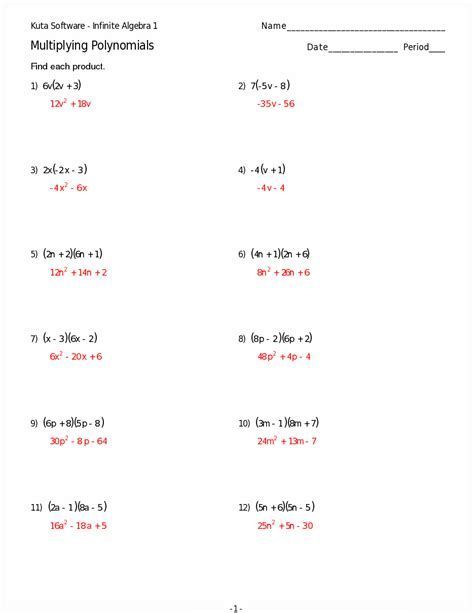 Learn how to multiply polynomials with this step-by-step worksheet. #Polynomials #Multiplication Multiply Polynomials, Polynomials Worksheet, Math Worksheets For Kids, Multiplying Polynomials, Multiplication Worksheets, Printable Math Worksheets, Kids Math Worksheets, Worksheets For Kids, Math Worksheets