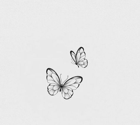 Minimal Butterfly Tattoo Design, Two Butterflies Tattoo Design, Minimal Butterfly Tattoo, Butterfly Tattoo Designs For Women, Tattoo Papillon, Borboleta Tattoo, Butterfly Tattoo Stencil, Butterfly Tattoos On Arm, Thumb Tattoos