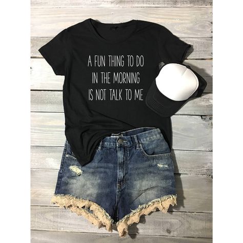 A Fun Thing to Do in the Morning Is Not Talk to Me Tee Hangover Shirt... ($19) ❤ liked on Polyvore featuring tops, t-shirts, black, women's clothing, baseball tee, letter shirts, tee-shirt, americana t shirts and baseball tshirt Funny Football Shirts, Messi Gif, Brunch Shirts, Fiesta Shirt, Funny Witch, Design Shirts, Shirts Graphic, Festival Shirts, Witch Halloween