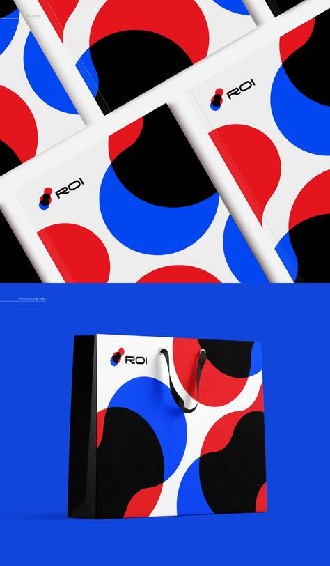 Playful ROI Foundry Branding by made by Zwoelf | Design & Paper Red And Blue Brand Identity, Red And Blue Branding, Dot Pattern Wallpaper, Pet Icon, Red Branding, Hare Animal, Circle Pattern Design, Red And Blue Logo, Airlines Branding