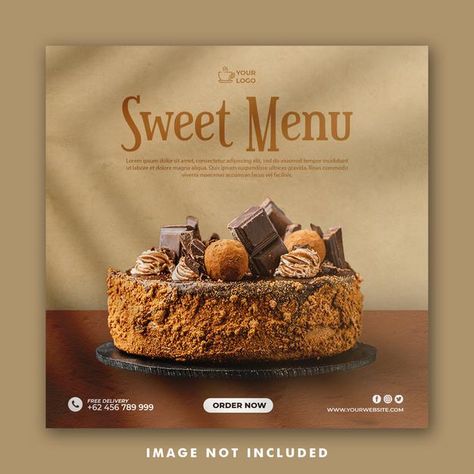 Cakes Graphic Design, Bakery Social Media Post Design, Bakery Flyer Design Ideas, Bread Social Media Design, Cake Shop Banner Design, Dessert Social Media Design, Bakery Social Media Design, Cake Social Media Design, Cake Poster Design Ideas