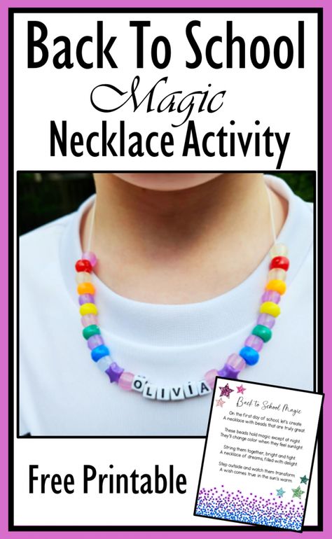 Prepare For Back To School, First Days Of School, Magic Necklace, Back To School Activity, First Week Of School Ideas, Classroom Centers, Kids At Home, School Activity, Outdoor Activities For Kids