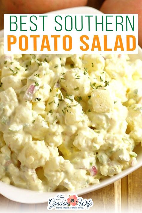 Sour Cream Potato Salad, American Potato Salad, Summer Side Dishes Recipes, Southern Style Potato Salad, Best Potato Salad Recipe, Potatoe Salad, Homemade Potato Salads, Southern Potato Salad, Easy Summer Side Dishes