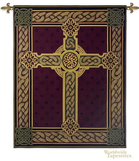 Celtic Tapestry: How To Decorate With Celtic Art Biblical Calligraphy, Celtic Tapestry, Scottish Crafts, Tree Of Life Tapestry, Irish Crafts, Celtic Traditions, Medieval Tapestry, Traditional Wall Art, Afghan Throw Blanket