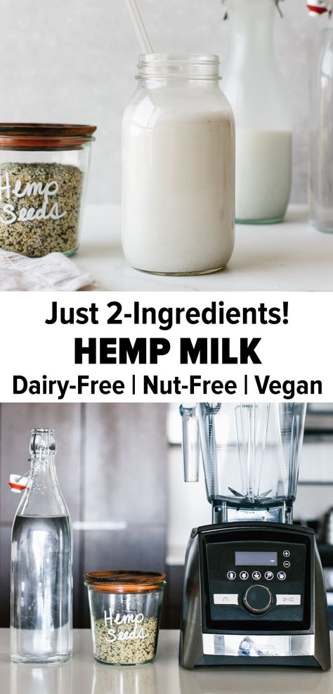 How To Make Hemp Milk, Hemp Milk Recipes, Hemp Recipes, Hemp Seed Milk, Almond Cow, Easy Whole 30 Recipes, Hemp Milk, Health Drinks, Avocado Dip