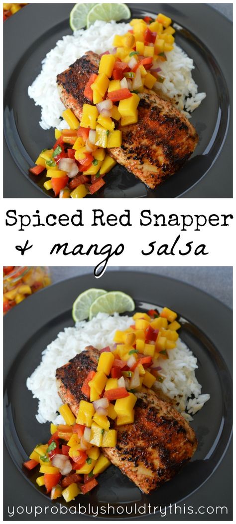 Cajun Red Snapper Recipes, Grilled Snapper Fish Recipes, Snapper Fillet Recipes, Cooking Red Snapper, Red Snapper Recipes, Snapper Recipes, Fresh Mango Salsa, Snapper Fish Recipes, Hp Sauce