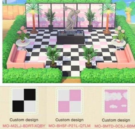 Acnh Diner Designs Codes, Diner Floor Animal Crossing, Achn Qr Code, Animal Crossing Diner Panel Design, Acnh Custom Design Ideas, Animal Crossing Panel Design Code, Animal Crossing Wall Design, Animal Crossing New Horizon Qr Code, Animal Crossing Diner Ideas