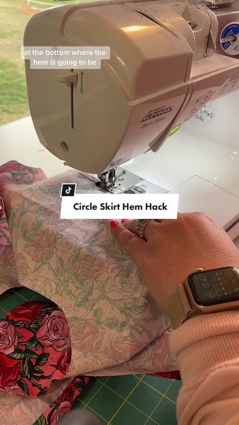 Hem A Circle Skirt, Hem Circle Skirt, Hemming Skirt, How To Hem A Circle Skirt, Wrap Circle Skirt Pattern, Circle Maxi Skirt, Cottage Fashion, Circle Skirt Tutorial, Circle Skirt Pattern