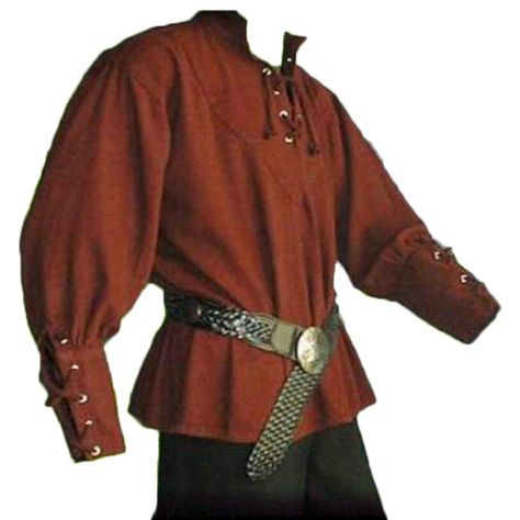 Camisa ideal para disfraz de época, sirve para disfraces medievales hasta como camisa de interior en era victoriana, o incluso para steampunk.
Ideal como vestimenta de teatro Medieval Clothing Men, Medieval Shirt, Moda Steampunk, Viking Cosplay, Pirate Cosplay, Stand Collar Shirt, Fest Outfits, Costume Noir, Pirate Shirts