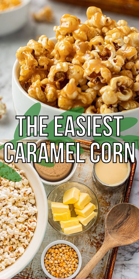 Easy Caramel Popcorn Without Corn Syrup, Quick And Easy Caramel Popcorn, Diy Caramel Corn, Soft Caramel Popcorn Recipe, Stove Top Caramel Popcorn, Stovetop Caramel Popcorn, Gooey Caramel Popcorn, Candied Popcorn Easy, Carmel Popcorn Recipe Without Corn Syrup