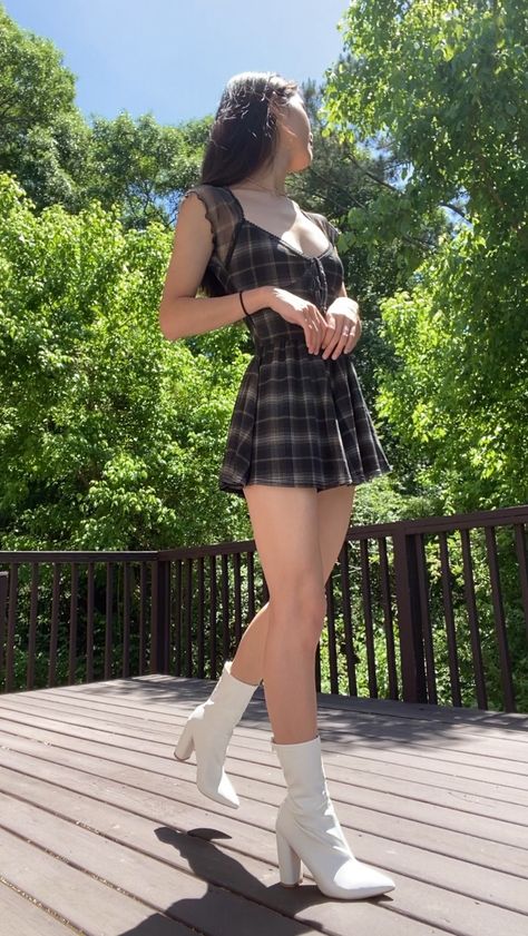 Urban Outfitters Romper, Plaid Dress, Latest Styles, Playsuit, Urban Outfitters, Night Out, Rompers, Plaid, Mesh