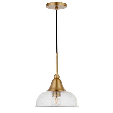 Beachcrest Home McMillian 1 - Light Single Dome Pendant & Reviews | Wayfair.ca Seeded Glass Pendant, Traditional Pendant, Farmhouse Glam, Modern Farmhouse Kitchen, Traditional Pendant Lighting, Gold Fixtures, Traditional Dining Room, Kitchen Pendants, Mini Pendant Lights