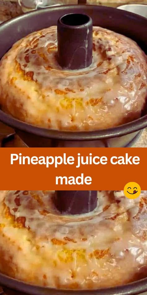 Discover the perfect Pineapple Juice Cake recipe, a moist and flavorful Bundt cake made with a boxed cake mix, pineapple juice, and a rich glaze. Idea... Pineapple Juice Cake, Orange Juice Cake, Magic Cake Recipes, Cake Pineapple, Smores Dessert, Cakes To Make, Coconut Dessert, Pineapple Recipes, Salty Cake