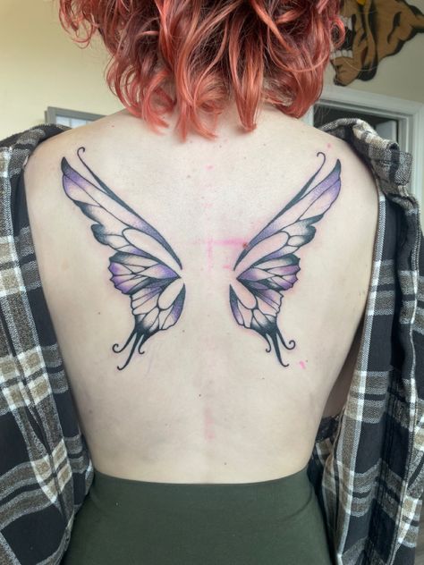 Fairy Wings Tattoo, Fairy Wing Tattoos, Butterfly Wing Tattoo, Wing Tattoos On Back, Tattoo Ideas Inspiration, Butterfly Tattoo Stencil, Flower Spine Tattoos, Spine Tattoo Ideas, Sigil Tattoo