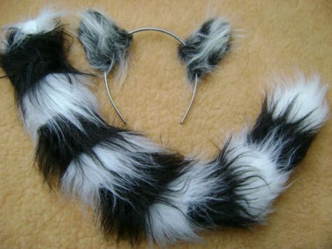 Lemur Tail Diy, King Julian Madagascar Costume, King Julian Costume, King Julien Costume, Lemur Costume, Madagascar Costumes, Peter Pan Costume Kids, Ears And Tail Set, Ring Tailed Lemur