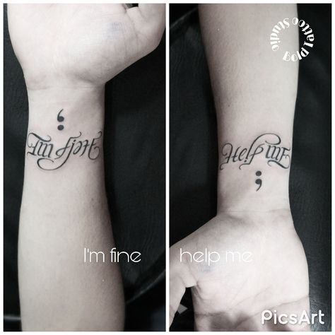 Im Fine/help Me Tattoo, Im Fine Save Me Tattoo, Im Fine Tattoo, Im Fine Help Me, Save Me Tattoo, I'm Fine Save Me, Save Me Im Fine, Horrible Tattoos, Master Tattoo