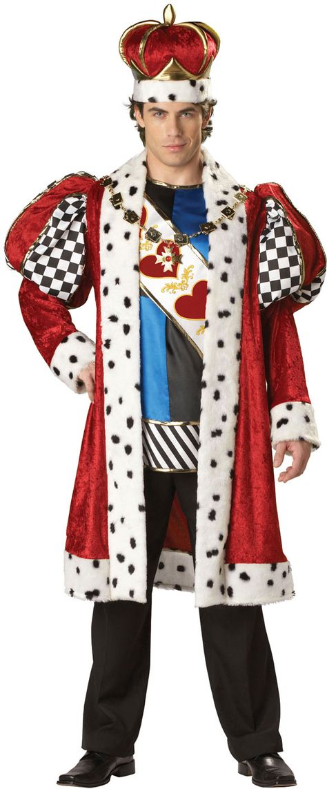 King Of Hearts Costume, Fantasia Plus Size, Card Costume, Alice Costume, Fairy Tale Costumes, King Costume, Faux Fur Trim Coat, Heart Costume, Queen Of Hearts Costume