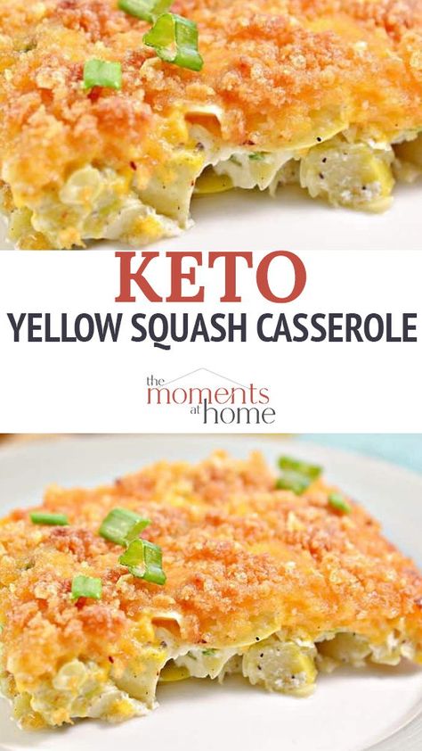 Keto Squash Casserole, Keto Squash, Yellow Squash Casserole, Yellow Squash Recipes, Squash Casserole Recipes, Low Carb Low Fat Recipes, Keto Dinner Recipes, Low Carb Casseroles, Squash Casserole