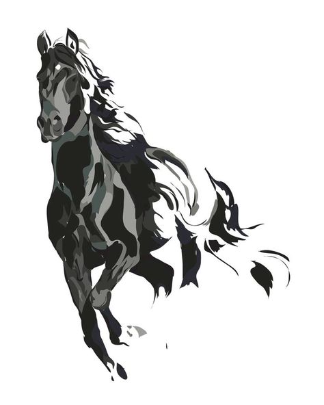 Horse Mural, Horse Vector, Face Oil Painting, Draw Watercolor, Horse Tattoo Design, Horse Canvas Painting, Galloping Horse, Polygon Art, Horse Illustration