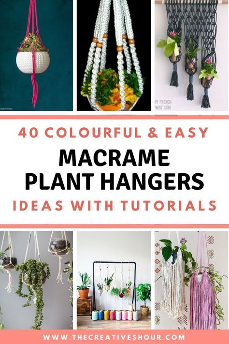 Diy Plant Hanger Easy, Diy Macrame Plant Hanger Easy, Diy Macrame Plant Hanger Pattern, Diy Macrame Plant Hanger Tutorials, Crocheted Cow, Rope Plant Hanger, Crochet Plant Hanger, Free Macrame Patterns, Macrame Plant Hanger Tutorial