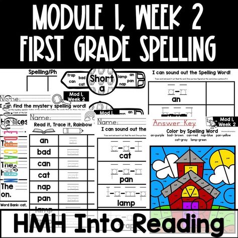 This is bundle of the printable spelling activities that align with HMH Into Reading FIRST GRADE Module ONE. The following activities are included for EACH week: -Color by Spelling Word -Match it Center in Color and B/W-Spelling Watch for the Week -Cut and Paste Spelling Worksheet-Read, Trace, and Rainbow Write Worksheet -2 Mystery Spelling Word worksheet sheets for fill in the sentence -2 Sound out the word and draw a picture to represent it worksheets Reading First Grade, Hmh Into Reading, Rainbow Names, Rainbow Writing, Teaching Spelling, Spelling Worksheets, Grade Spelling, Red Lamp, Spelling Activities