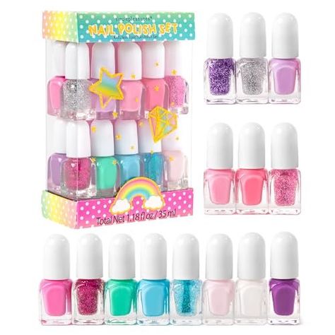 SIMPLE PLEASURES 14 Piece Nail Polish Tower - 14 Assorted Water Based Nail Polish Shades, Gift Set for Girls Ages 7-12, Unicorn Glitter Rainbow Check more at https://test4your.com/index.php/2023/11/13/simple-pleasures-14-piece-nail-polish-tower-14-assorted-water-based-nail-polish-shades-gift-set-for-girls-ages-7-12-unicorn-glitter-rainbow/ Nail Polish Party, Nail Polish Shades, Water Based Nail Polish, Glitter Rainbow, Glittery Nails, Unicorn And Glitter, Party Nails, Rainbow Glitter, Nail Polish Sets