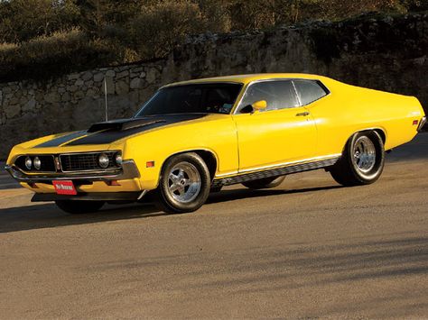 1971 Ford Torino GT 1970 Torino, Grand Torino, Ford Torino Gt, Old Muscle Cars, Ford Torino, White Shoe, Yellow Car, Ford Classic Cars, Ford Fairlane