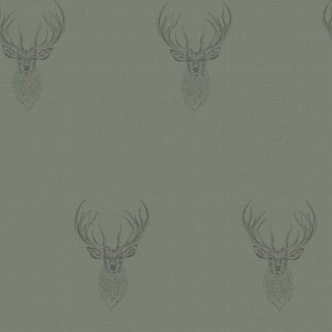 Stag Wallpaper, Stag Illustration, Tartan Wallpaper, Egyptian Blue, Ski House, Stag Head, Blue Tartan, Cottage Ideas, Elegant Aesthetic