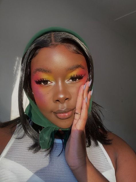 Colorful Eye Makeup Black Women, Colorful Makeup Black Women, Creative Makeup Looks Eye Art, Color Pop Makeup, Editorial Eyeshadow, Bright Makeup Looks, Vibrant Makeup, Makeup For Black Skin, Face Face