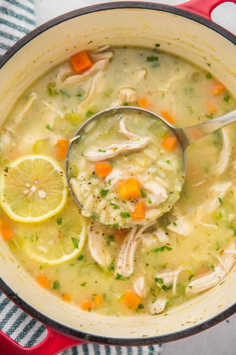 Lemon Orzo Soup, Lemon Chicken Orzo, Orzo Soup Recipes, Lemon Soup, Lemon Chicken Soup, Creamy Lemon Chicken, Orzo Soup, Chicken Orzo, Chicken Orzo Soup