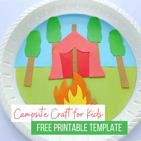 I'm always looking for easy crafts to do with my preschoolers, and this paper plate camping craft is perfect! Preschool Camping, Camping Craft, Tent Craft, Camping Theme Preschool, Camping Crafts For Kids, Camping Activities For Kids, Crafts For Preschoolers, Paper Plate Crafts For Kids, Kids Camping