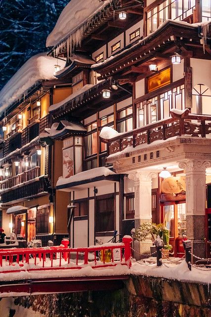 Ginzan Onsen in Winter | 🚩 Ginzan Onsen Public Bath Shiroga… | Flickr Ginzan Onsen Winter, Ginzan Onsen, Japanese Core, Holiday Goals, Skiing In Japan, Snow Lodge, Winter In Japan, Japanese Houses, Japan Winter