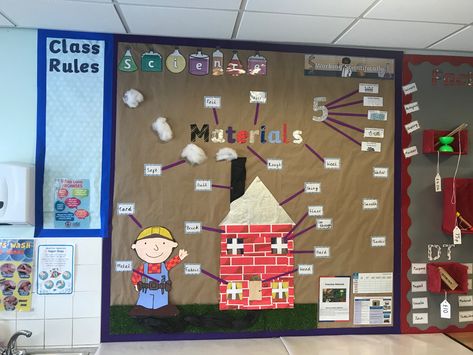 Everyday materials display year 1 science topic Year 1 Science, Ks1 Science, Science Materials, Year 1 Classroom, Material Display, Science Display, Science Topics, Materials Science, Study Guides