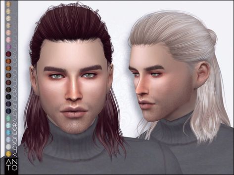 Anto - Alexander (Hairstyle) Hair Ts4, Sims 4 Hair Male, Alpha Cc, Die Sims 4, Cc Hair, Pelo Sims, Hair Pack, Sims4 Clothes, Sims 4 Cc Packs