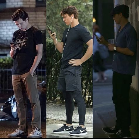 Tom Holland Outfits Ideas, Tom Holland Outfit, Tom Holland Outfits Casual, Tom Holland Style Street, Tom Holland Clothing Style, Tom Holland Uncharted, Tom Holland Fits, Tom Holland Abs Uncharted, Parker Outfit