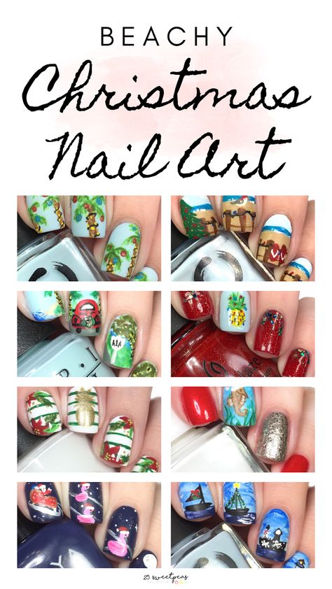 Blogging about art in all forms! Nail Christmas, Manicure Tutorials, Beachy Christmas, Tropical Nails, Tropical Holiday, Tropical Christmas, Nails Salon, Holiday Nail Art, I Love Nails