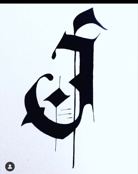 Graffiti Lettering Old English, J Letter Calligraphy, J Tattoo Letter Ideas Men, Old English Drawing, J Old English Font, J Gothic Letter, J Art Letter, Old English J Tattoo, J Graffiti Letter J