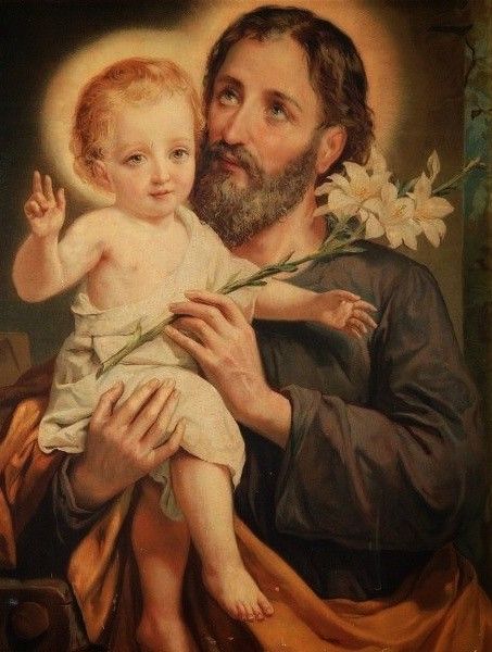 Roman Catholic Art, Funny Christmas Pictures, Sao Jose, Jesus Christ Art, Catholic Images, Christian Pictures, Saint Joseph, Child Jesus, John Paul Ii