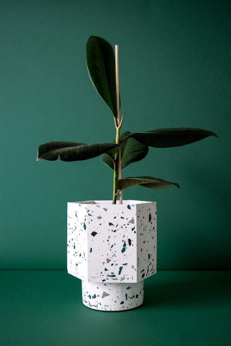 The terrazzo craze doesn't seem to be slowing down anytime soon, so go ahead and scoop up this speckled, geometric planter (we like the white and emerald version). #marthastewart #decorideas #diydecor Diy Planters Indoor, Terrazzo Planter, Modern Terrazzo, Terrazzo Design, Geometric Planter, Self Watering Pots, Milk Shop, Concrete Pots, Diy Pots