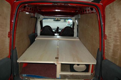 BED system. | Campervan Conversion Supplies - Campervan Conversion ... Van Conversion Ideas, Trailer Shelving, Van Bed, Caddy Maxi, Conversion Van, Campervan Conversion, Woodworking Tutorials, Van Conversion Interior, Camper Storage