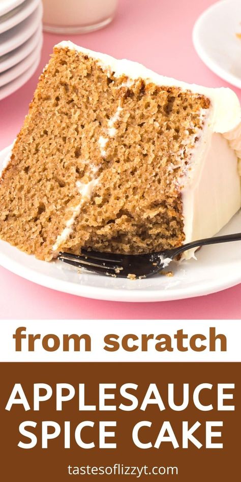 Applesauce Spice Cake Recipes, Dairy Free Spice Cake, Applesauce Cake Recipe, Applesauce Spice Cake, Lemon Cake Mix Recipe, Moist Spice Cake, Homemade Cream Cheese Frosting, Homemade Cream Cheese, Tier Cakes