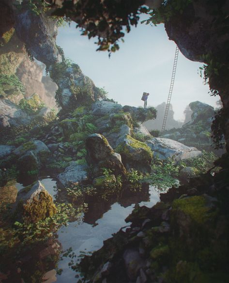 ArtStation - Rockland, Ian Hubert Ian Hubert, Image Sequence, Shading Techniques, Lost City, Environmental Art, Follow You, Cool Stuff, Shutter Speed, Turn Ons