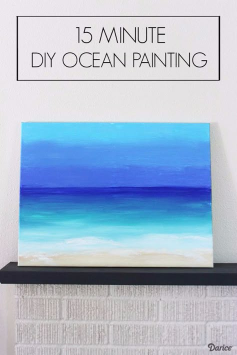 Painting Art Ideas For Teens, Abstract Ocean Painting, Awesome Drawing, Simple Wall Art, Creative Arts And Crafts, Canvas Paint, Ocean Scenes, Canvas Painting Diy, Sea Painting