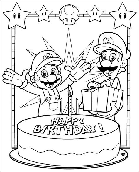 Mario Bros Free Printables Coloring Pages Activity Luigi Birthday, Super Mario Bros Party Ideas, Super Mario Brothers Birthday, Mario Brothers Birthday Party, Mario Und Luigi, Happy Birthday Free, Super Mario Coloring Pages, Super Mario Bros Birthday Party, Mario Y Luigi