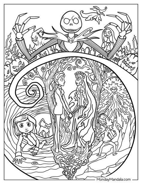 20 Corpse Bride Coloring Pages (Free PDF Printables) Home Sweet Home Coloring Pages, Book Of Life Coloring Pages, Tim Burton Colouring Pages, Melanie Coloring Pages, Gothic Colouring Pages, Free Printable Coloring Pages Halloween, Coloring Pages Movies, Halloween Colouring Pages Free, Coloring Pages Halloween Adult