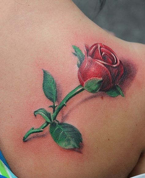 30+ Amazing 3D Tattoo Designs | Cuded 3d Flower Tattoos, 3d Rose Tattoo, A Rose Tattoo, Tato 3d, Rose Tattoo On Back, Amazing 3d Tattoos, Realistic Rose Tattoo, Tato Dengan Makna, Rose Flower Tattoos