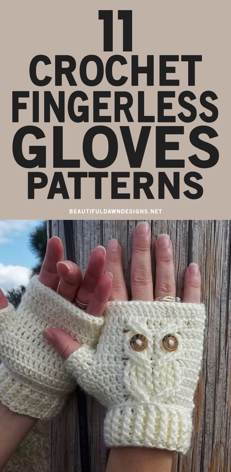 Crochet Gloves Free Pattern, Crochet Fingerless Gloves Free Pattern, Dinosaur Patterns, Crochet Hand Warmers, Crochet Mitts, Crochet Wrist Warmers, Fingerless Gloves Crochet Pattern, Owl Crochet Patterns, Glove Pattern