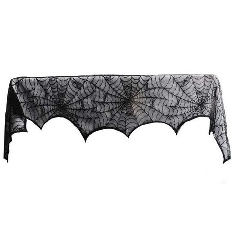 AmazonSmile: AerWo Halloween Decoration Black Lace Spiderweb Fireplace Mantle Scarf Cover Festive Party Supplies 45 X 243cm 18 x 96 inch: Home & Kitchen Fireplace Curtain, Spiderman Noir, Black Mantle, Mantle Scarf, Halloween Fireplace, Columbus Day Sale, Spider Web Decoration, Baby Shower Gift Bags, Lace Runner