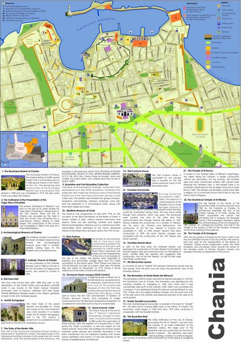 Chania old town map Crete Map, Crete Island Greece, Chania Crete Greece, Chania Greece, Walking Map, Greece Map, Crete Island, Travel Greece, Tourist Map